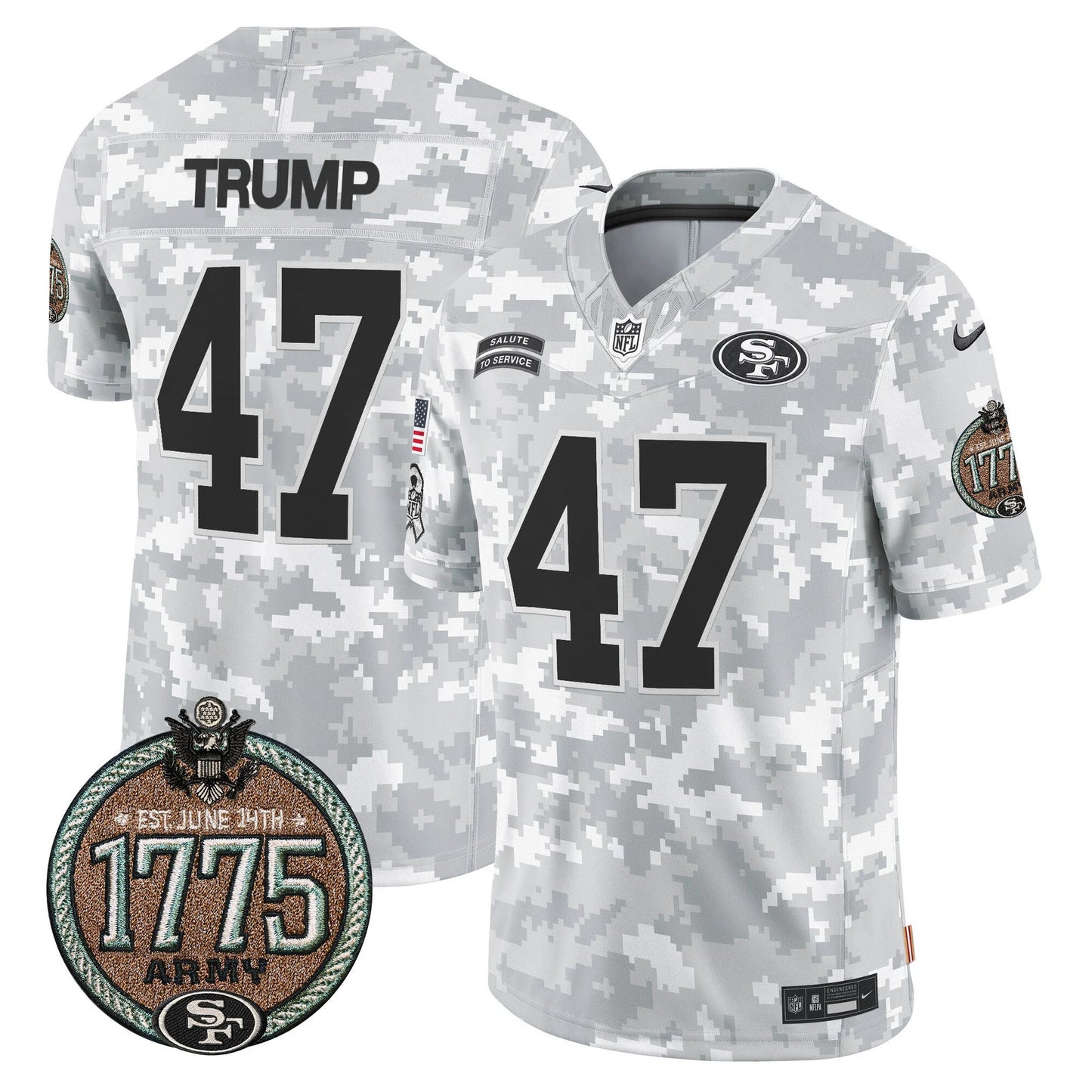 Men's San Francisco 49ers 2024 Salute to Service Establishment Year Patch Vapor Limited Jersey - All Stitched
