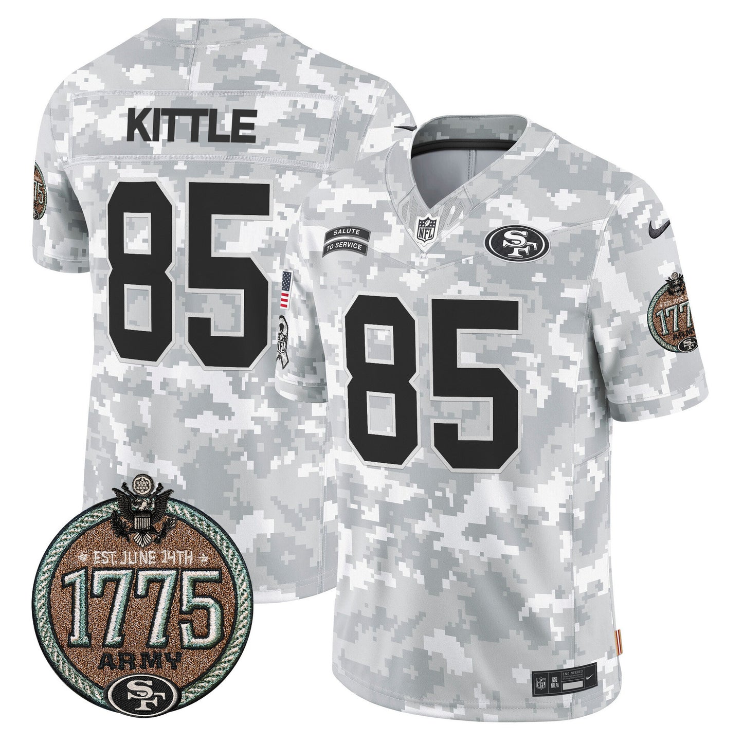 Men's San Francisco 49ers 2024 Salute to Service Establishment Year Patch Vapor Limited Jersey - All Stitched