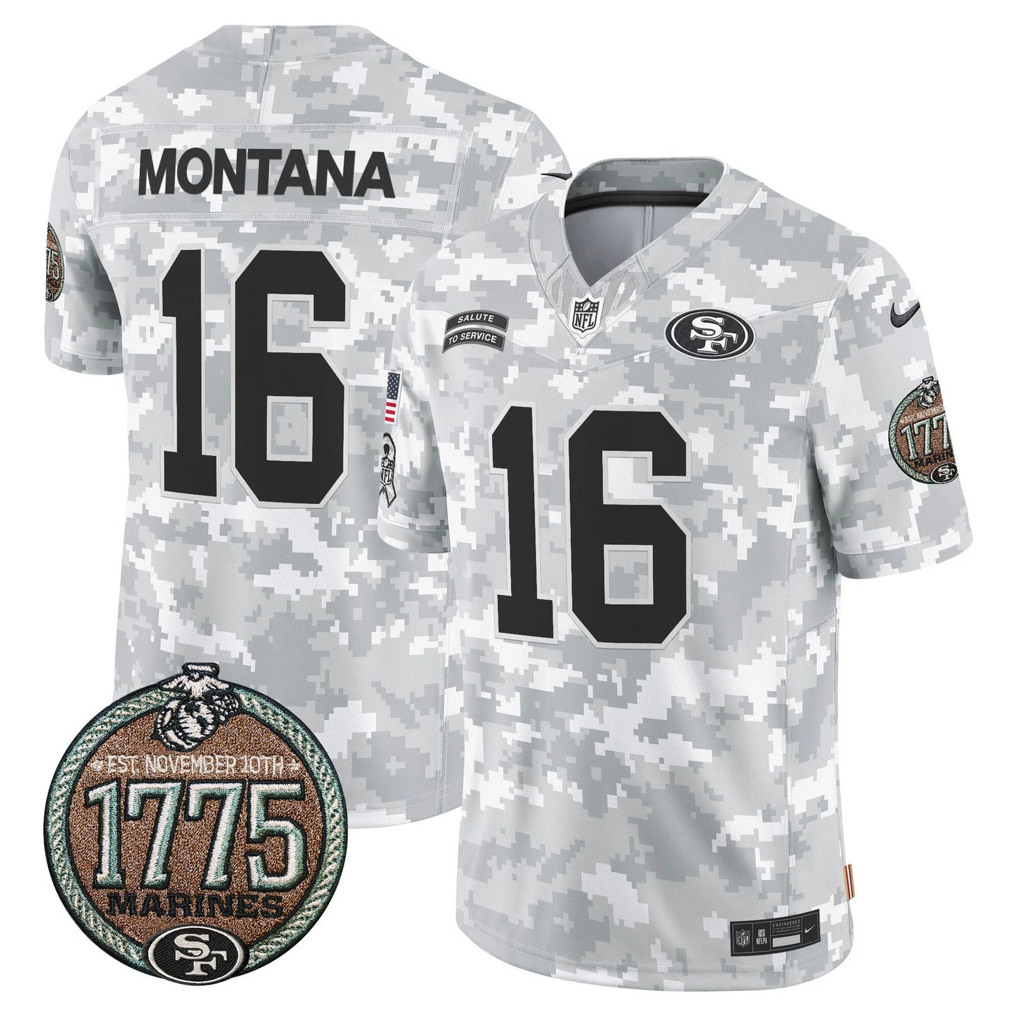 Men's San Francisco 49ers 2024 Salute to Service Establishment Year Patch Vapor Limited Jersey - All Stitched