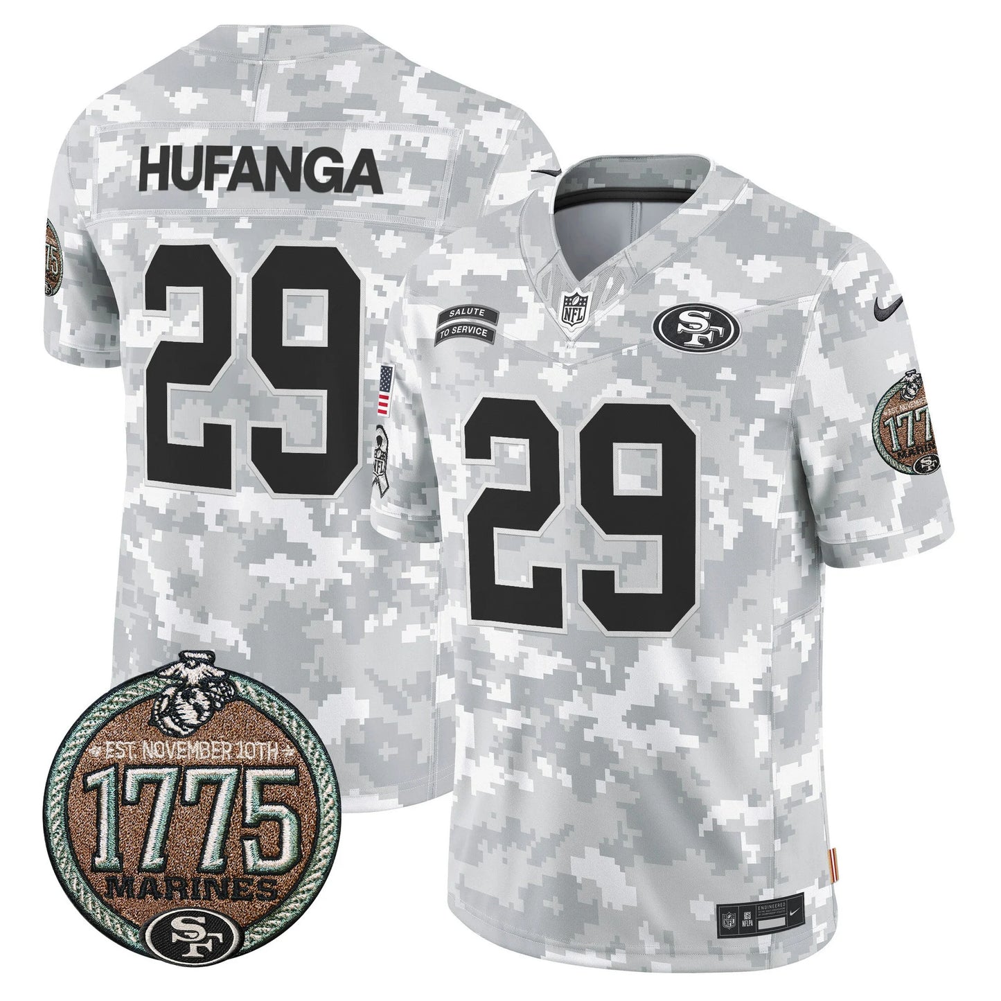Men's San Francisco 49ers 2024 Salute to Service Establishment Year Patch Vapor Limited Jersey - All Stitched