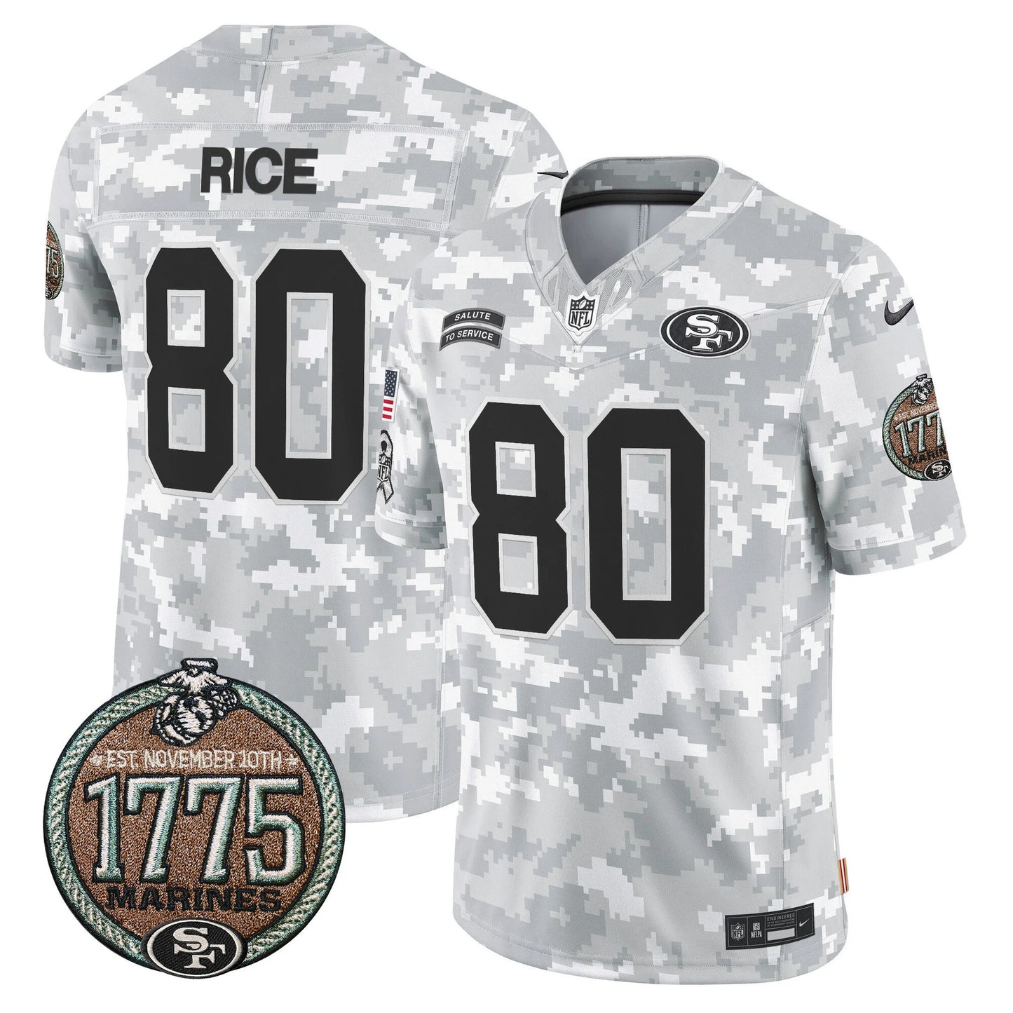 Men's San Francisco 49ers 2024 Salute to Service Establishment Year Patch Vapor Limited Jersey - All Stitched