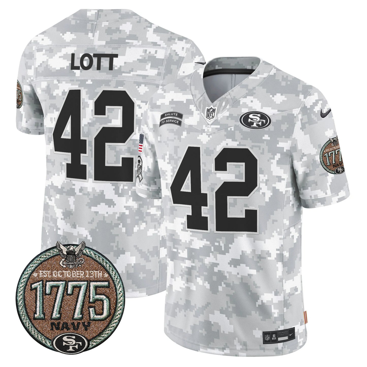 Men's San Francisco 49ers 2024 Salute to Service Establishment Year Patch Vapor Limited Jersey - All Stitched
