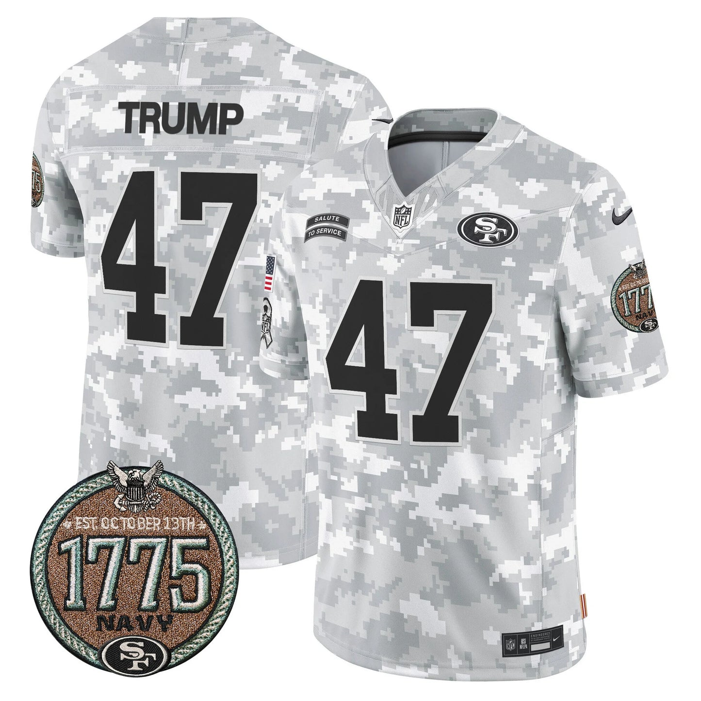 Men's San Francisco 49ers 2024 Salute to Service Establishment Year Patch Vapor Limited Jersey - All Stitched