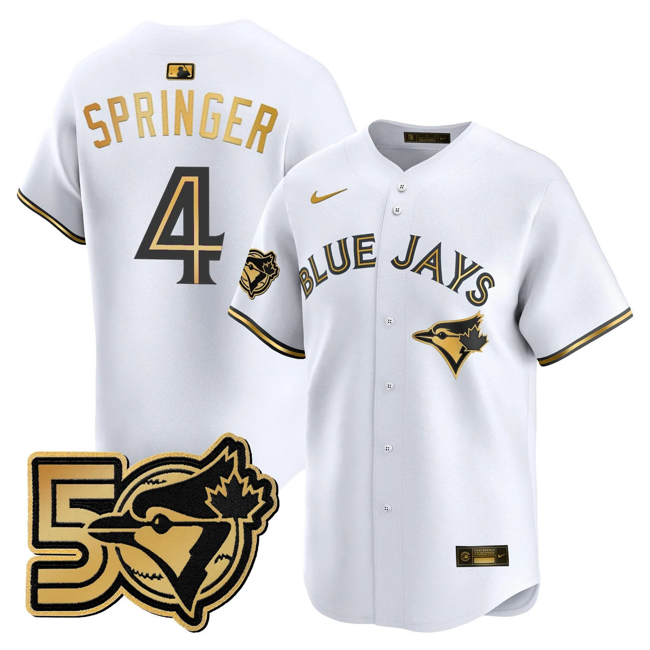 Men's Toronto Blue Jays 50 Seasons Patch Vapor Premier Limited Jersey - All Stitched