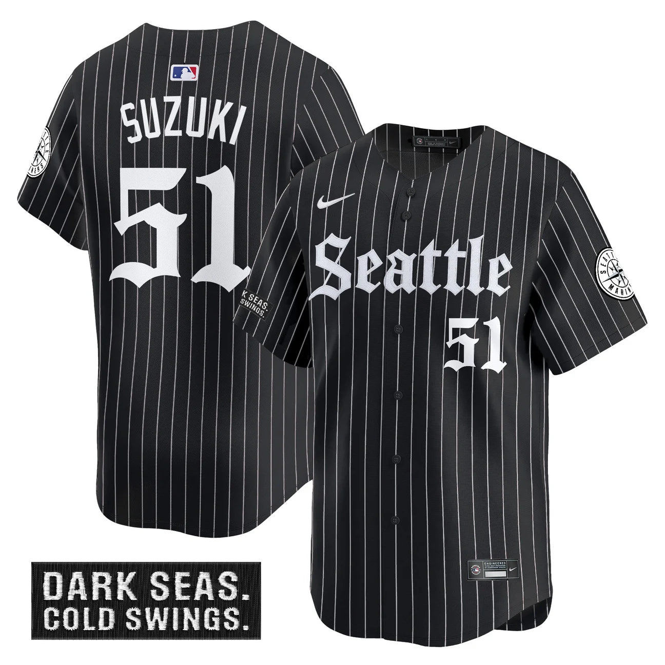 Men's Seattle Mariners 'Deep Sea Gothic Edition' Vapor Premier Limited Jersey - All Stitched