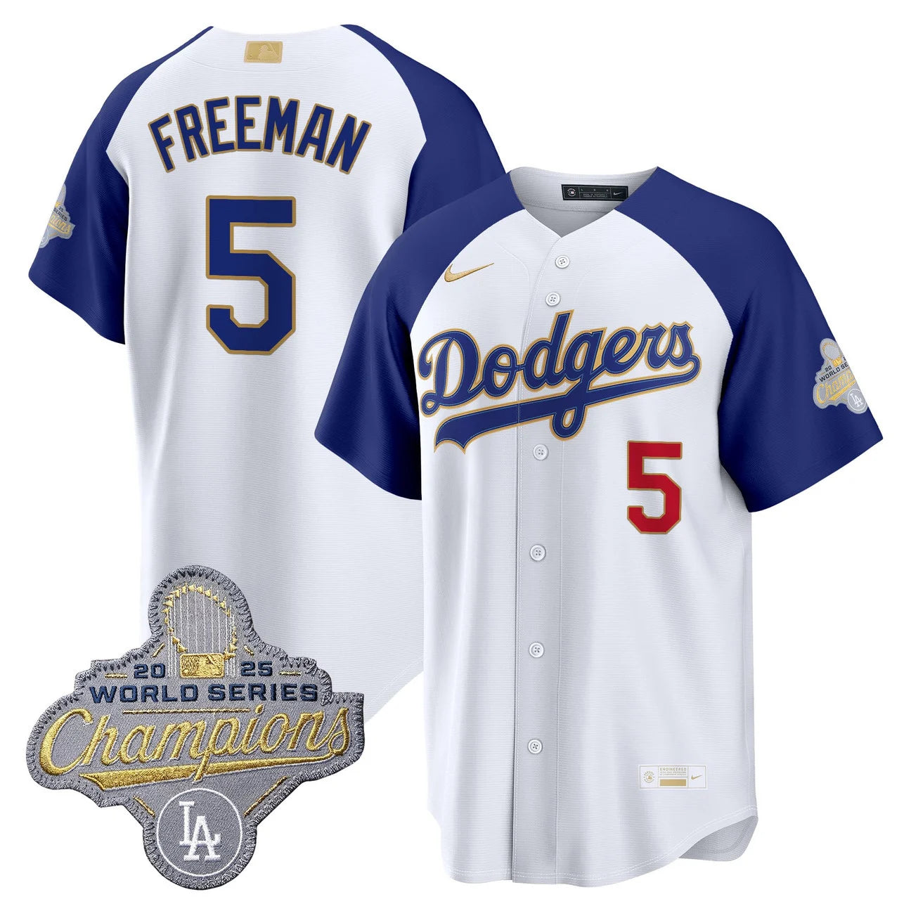 Los Angeles Dodgers "Gold Collection" Premier Limited Jersey - All Stitched -White Alternate