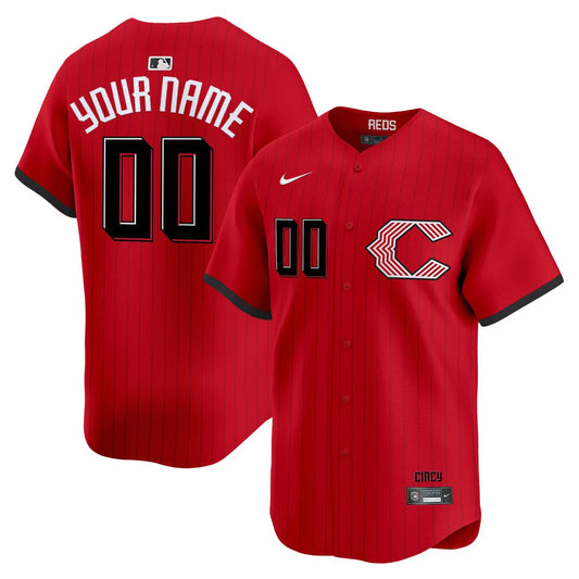 Cincinnati Reds 2026 City Connect Vapor Premier Limited Custom Jersey - All Stitched