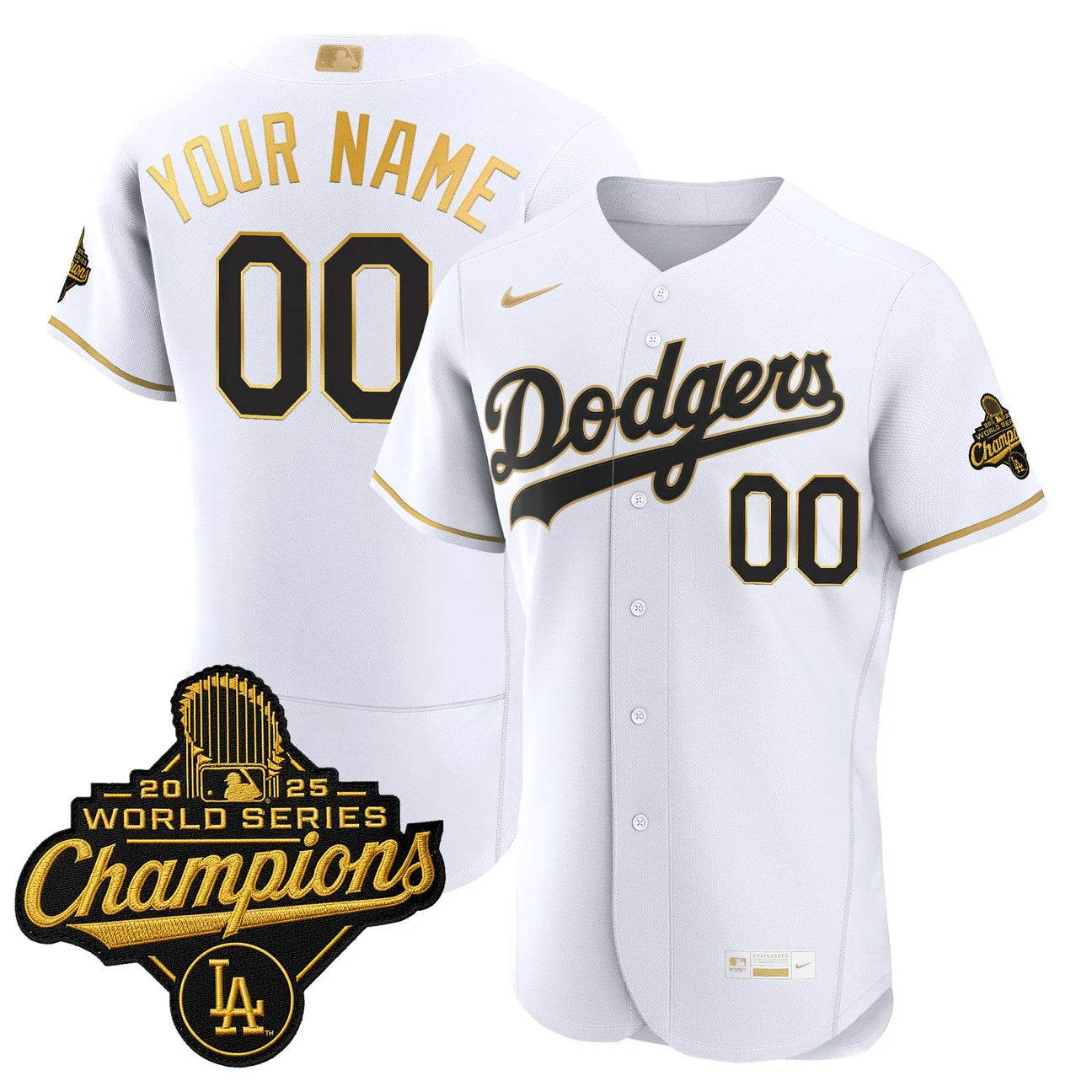 Los Angeles Dodgers "Gold Collection" Premier Elite Custom Jersey - All Stitched