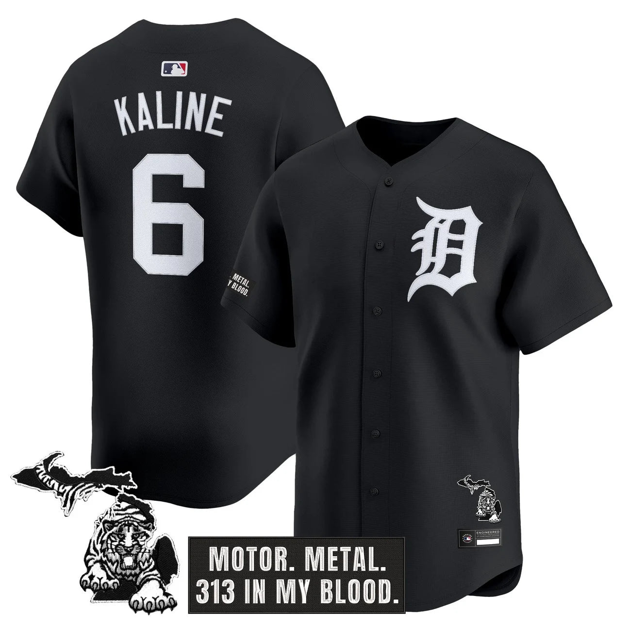 Detroit Tigers 'Old English Edition' Vapor Premier Limited Jersey - All Stitched - Black Limited