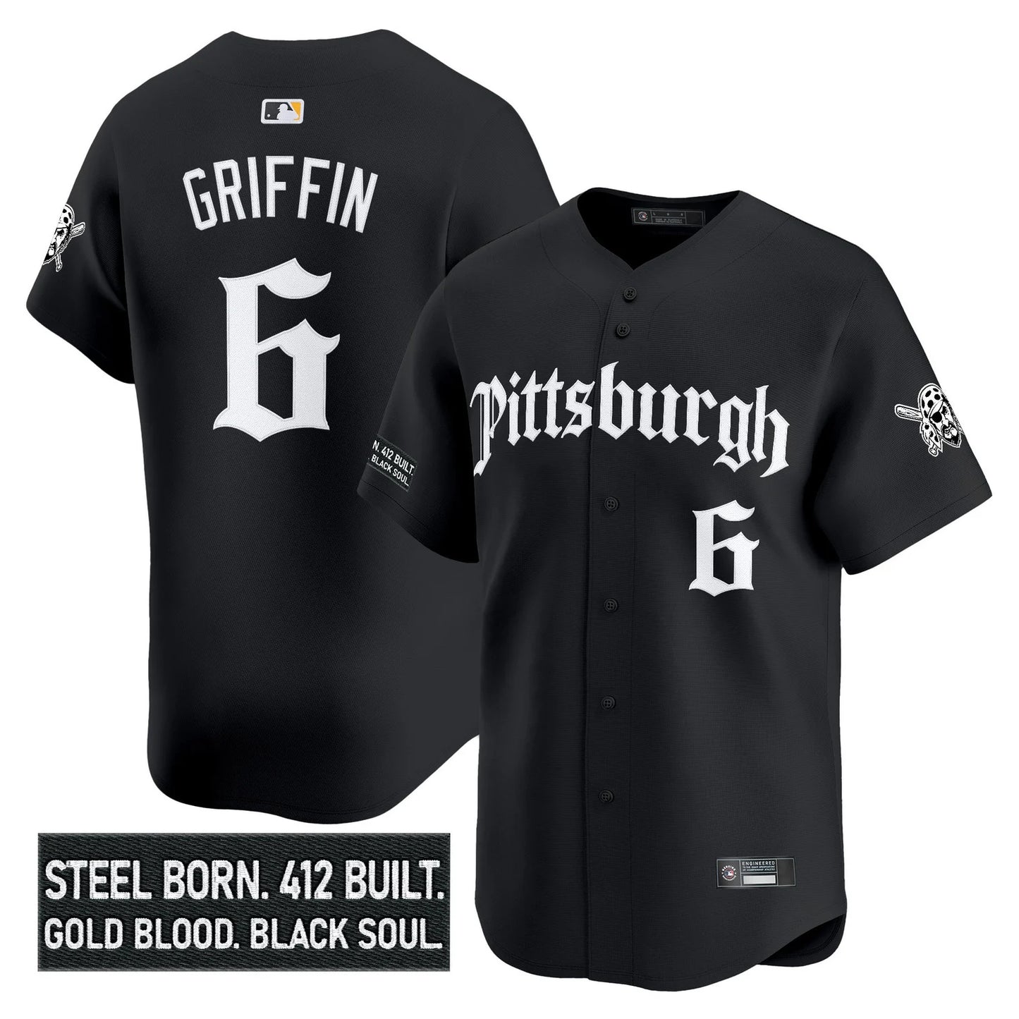 Men's Pittsburgh Pirates 'Gothic Steel City Edition' Vapor Premier Limited Jersey - All Stitched