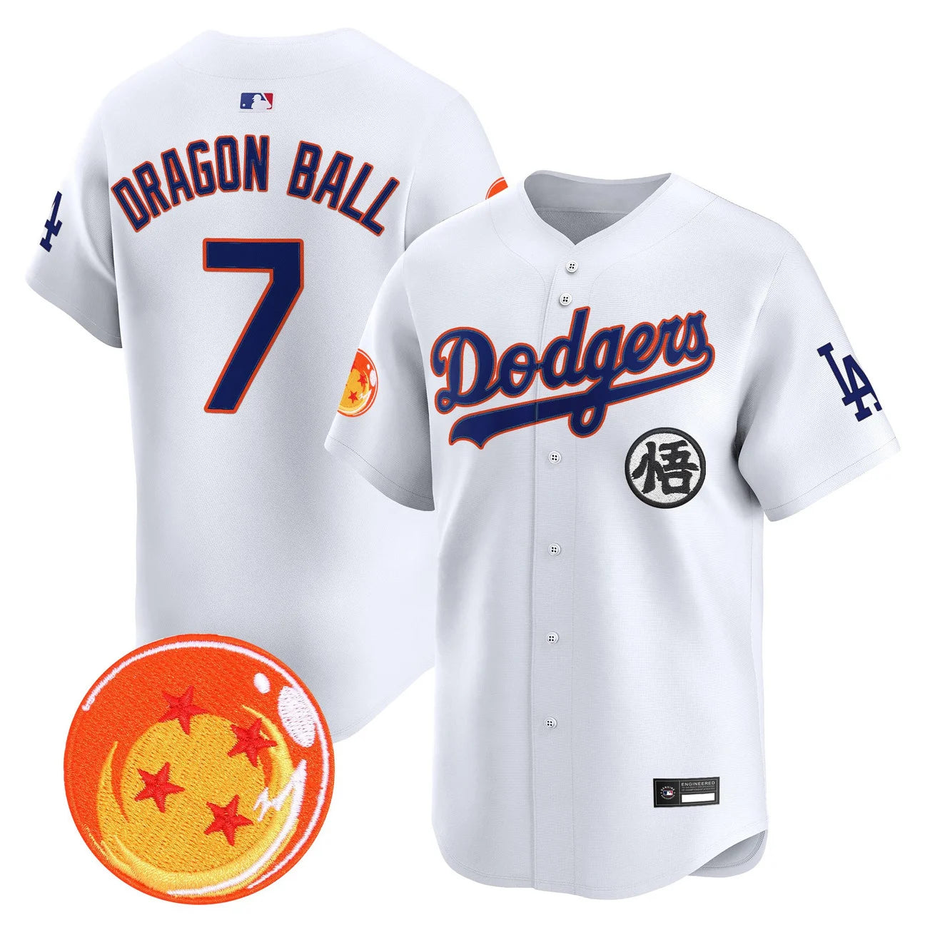 Men's Los Angeles Dodgers x Dragon Ball Vapor Premier Limited Jersey - Stitched