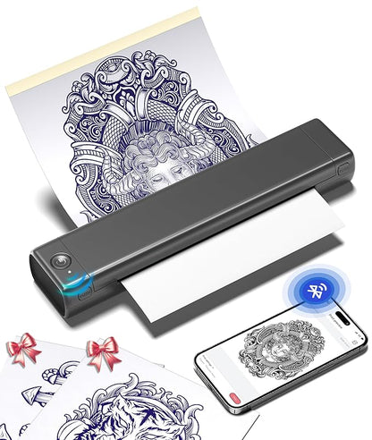 Coieh™ M08F Portable Stencil Printer Tattoo Stencil Printer Bluetooth Inkless Tattoo Printer Machine Compatible with Smartphone & PC