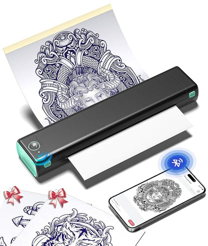 Coieh™ M08F Portable Stencil Printer Tattoo Stencil Printer Bluetooth Inkless Tattoo Printer Machine Compatible with Smartphone & PC