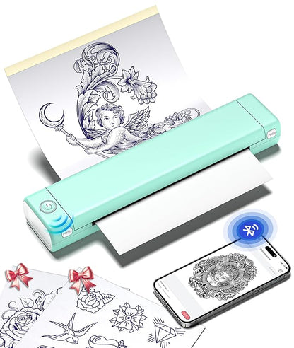 Coieh™ M08F Portable Stencil Printer Tattoo Stencil Printer Bluetooth Inkless Tattoo Printer Machine Compatible with Smartphone & PC