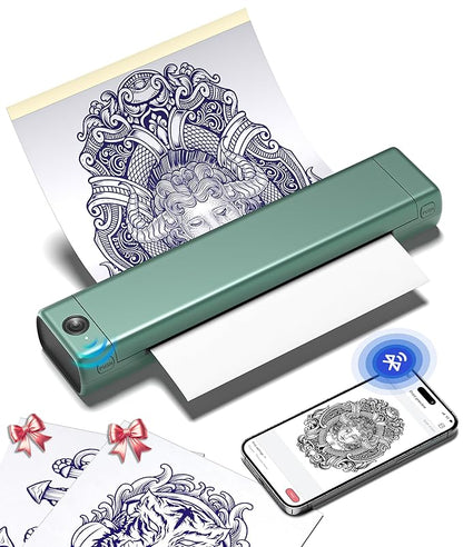 Coieh™ M08F Portable Stencil Printer Tattoo Stencil Printer Bluetooth Inkless Tattoo Printer Machine Compatible with Smartphone & PC