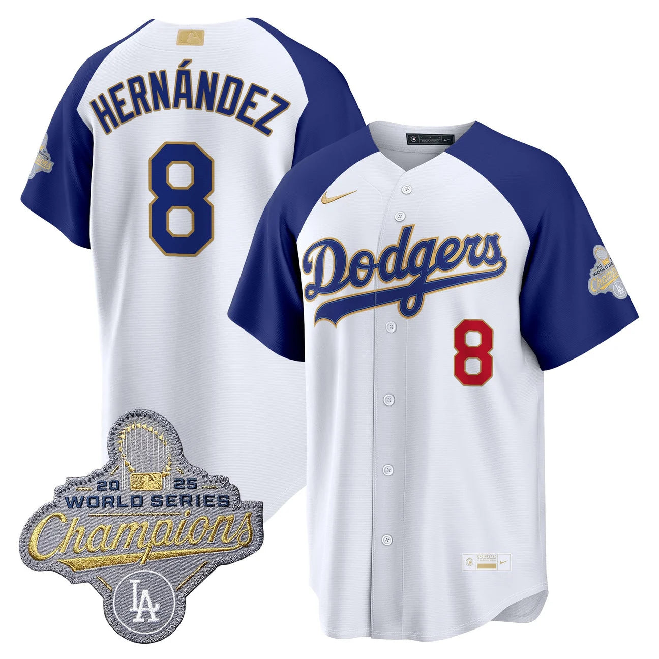 Los Angeles Dodgers "Gold Collection" Premier Limited Jersey - All Stitched -White Alternate