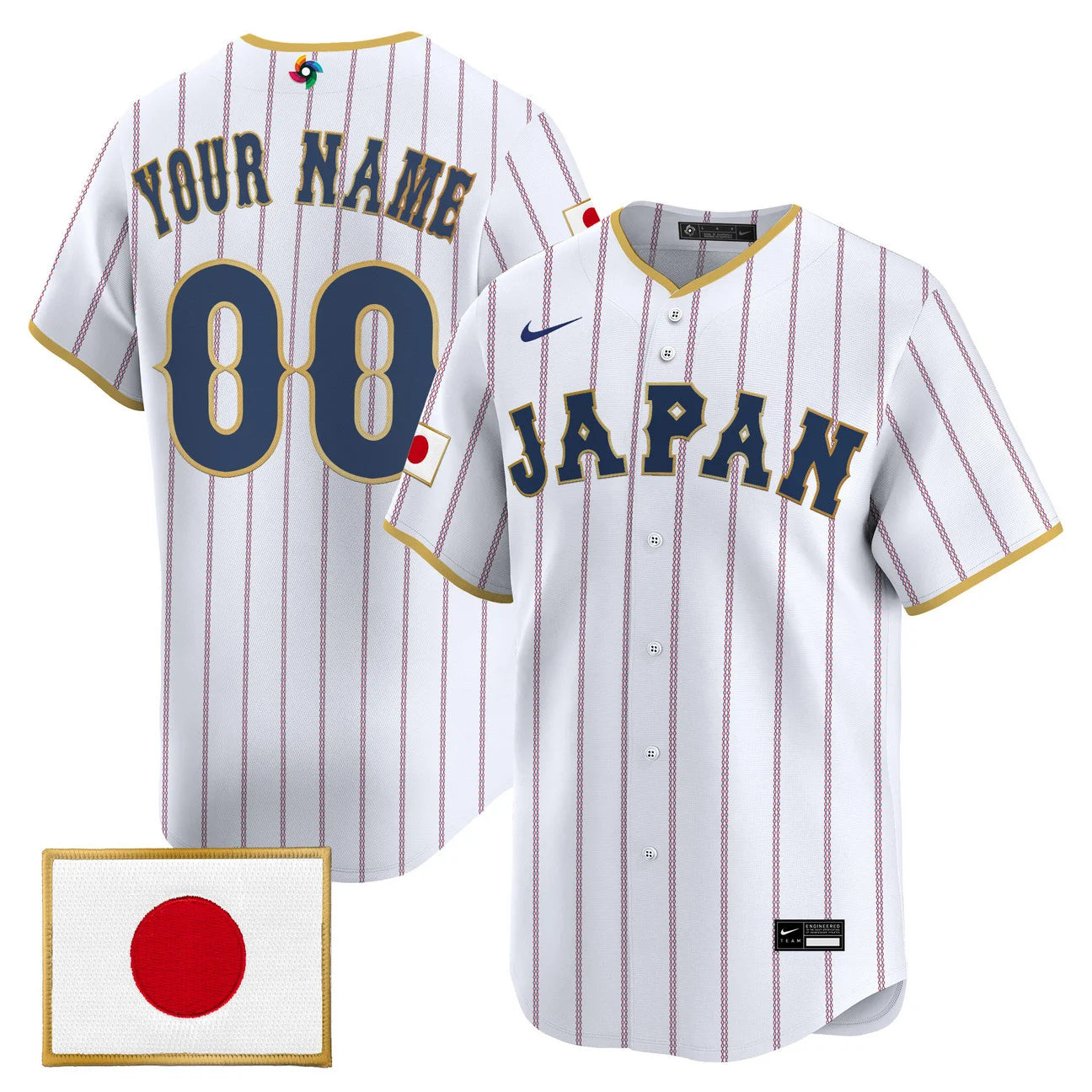 Team Japan World Baseball Classic Vapor Premier Custom Jersey - All Stitched