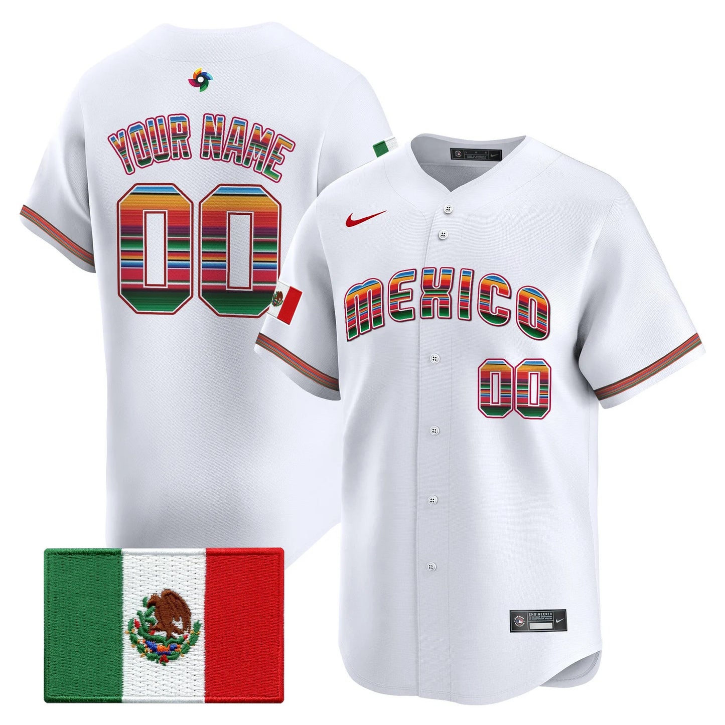 Team Mexico World Baseball Classic "Serape Edition" Vapor Premier Custom Jersey - 2026 Roster - All Stitched