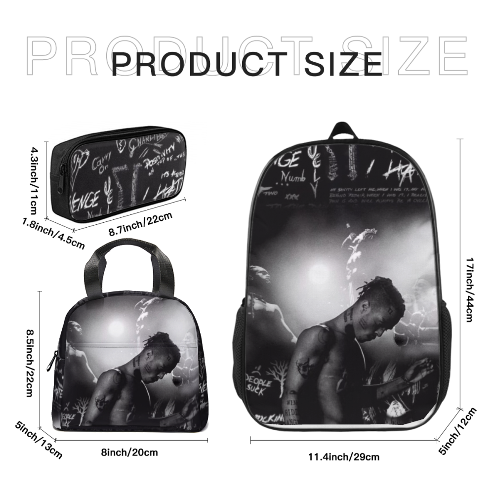 Back To School-XXXTENTACION Custom Backpack+Lunch Bag+Pencil Case+Mug Box