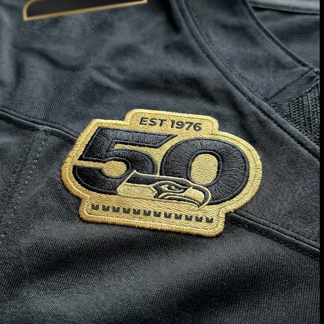 Seattle Seahawks Super Bowl LX&50th Patch Gold Vapor Limited Jersey - All Stitched