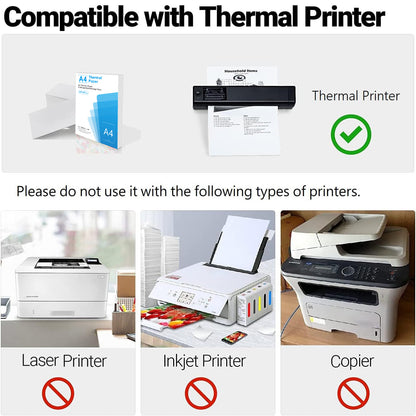 Portable thermal A4 Quick-drying Thermal Paper 100 Sheets Folded