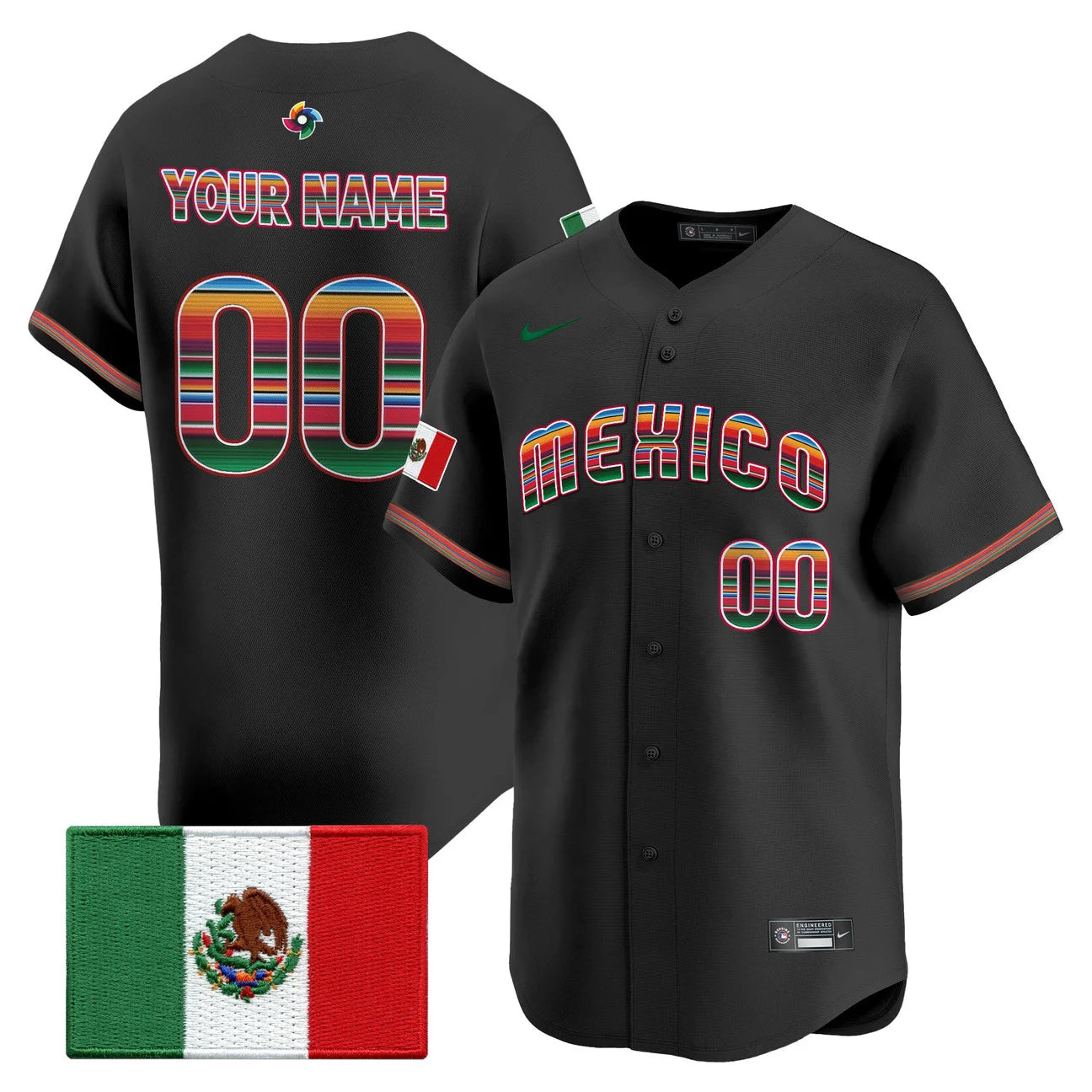 Team Mexico World Baseball Classic "Serape Edition" Vapor Premier Custom Jersey - 2026 Roster - All Stitched