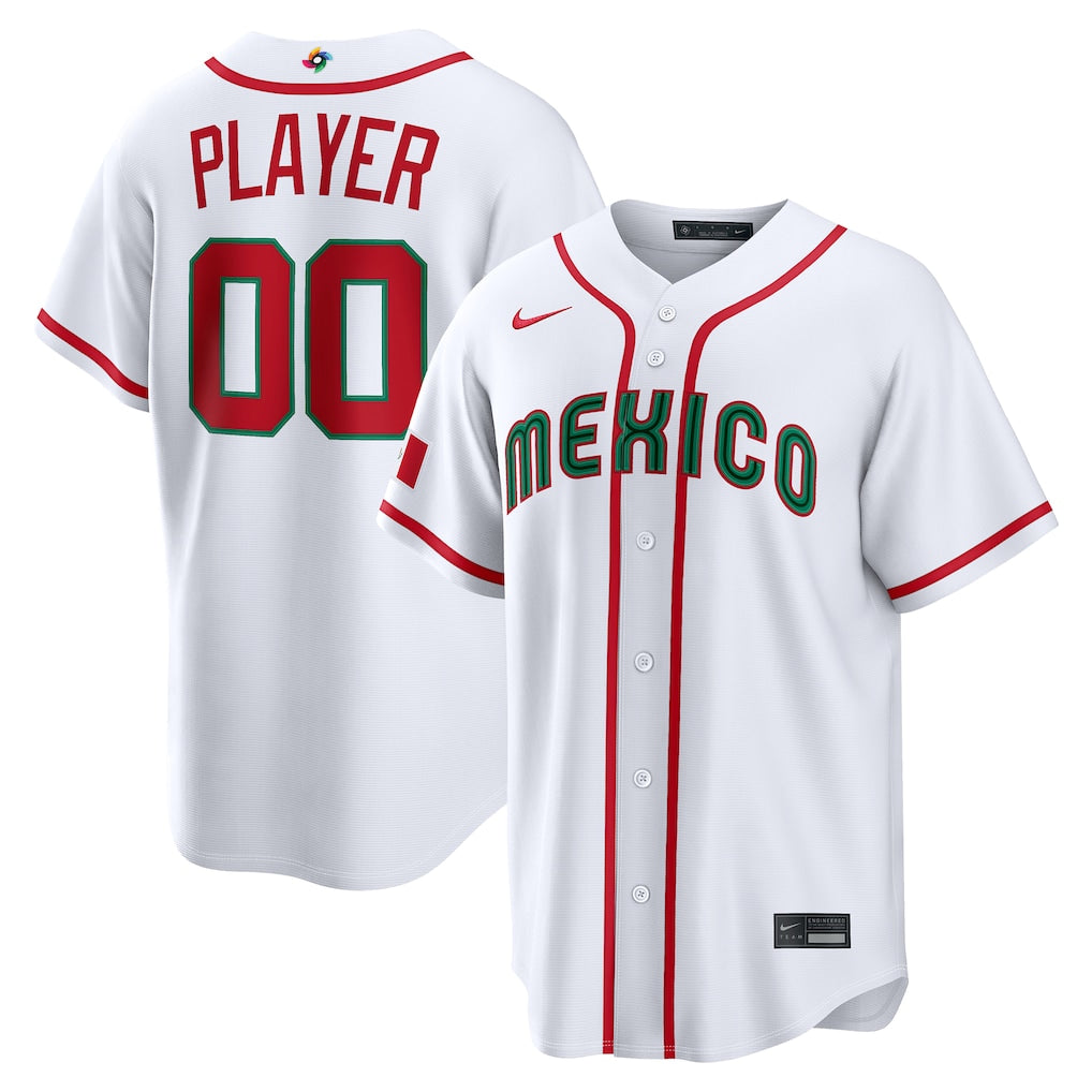2026 WBC Mexico Stadium Baseball Custom Jersey – All Stitched - White