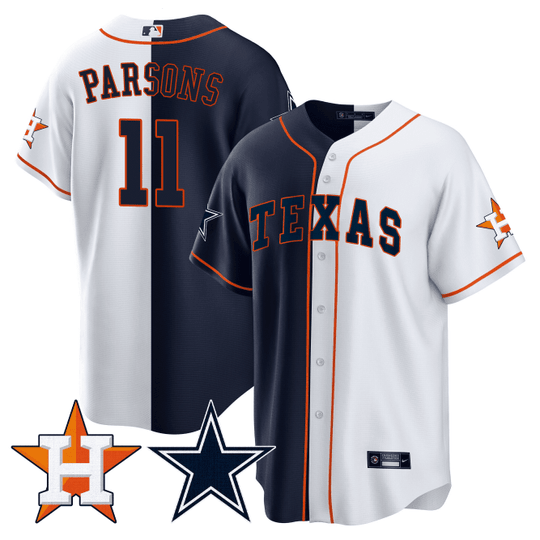 Men's Split Astros - Cowboys Cool Base Jersey - All Stitched