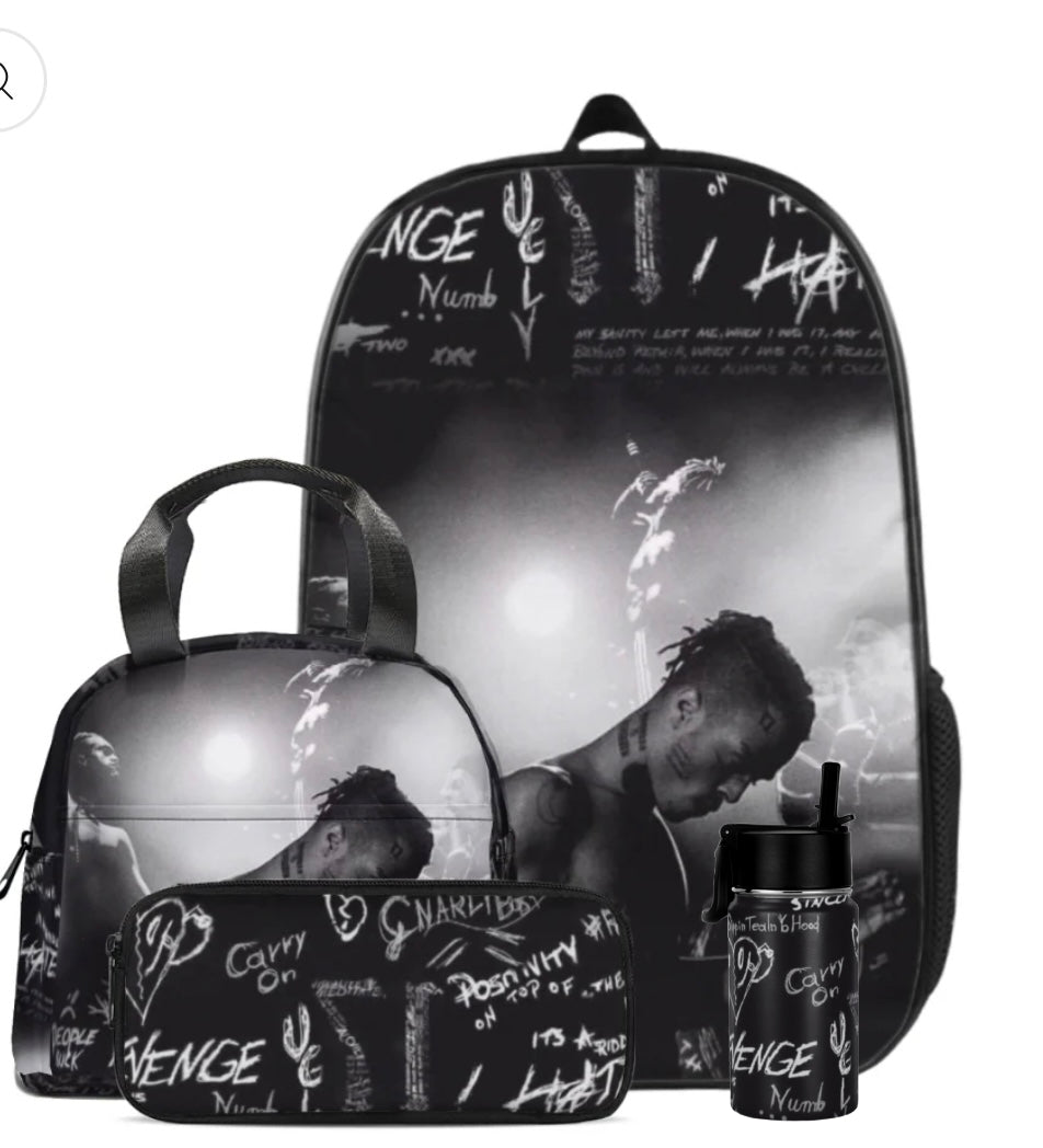 Back To School-XXXTENTACION Custom Backpack+Lunch Bag+Pencil Case+Mug Box
