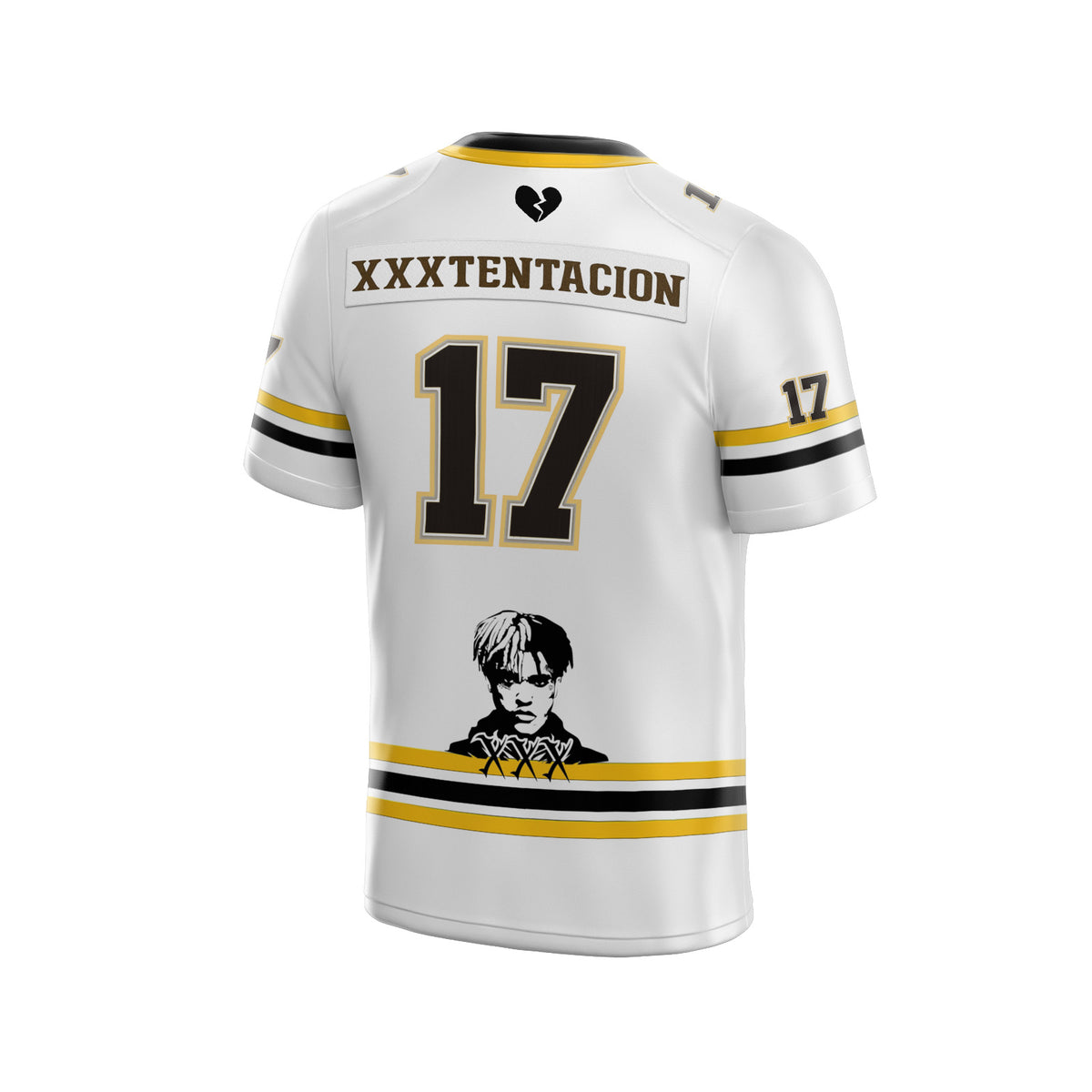 Back view of custom embroidered jersey