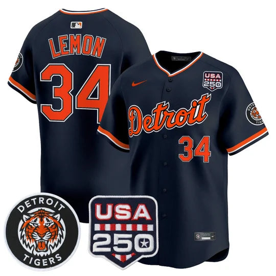 Men's Detroit Tigers 2026 Alternate Vapor Premier Limited Jersey - 250America Patch - All Stitched