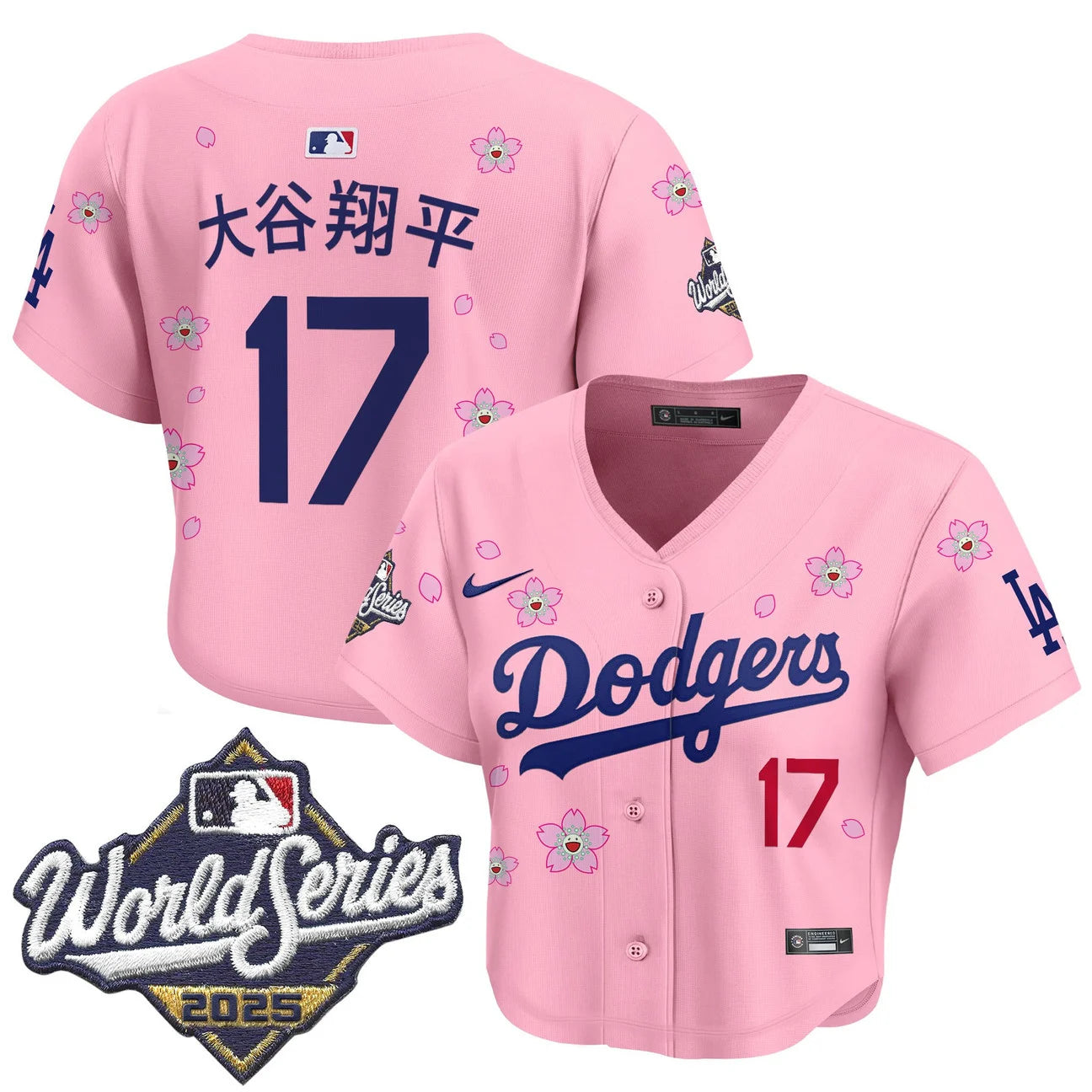 Women's Dodgers 2025 World Series x Tokyo Series Crop Top Baseball Jersey - All Stitched