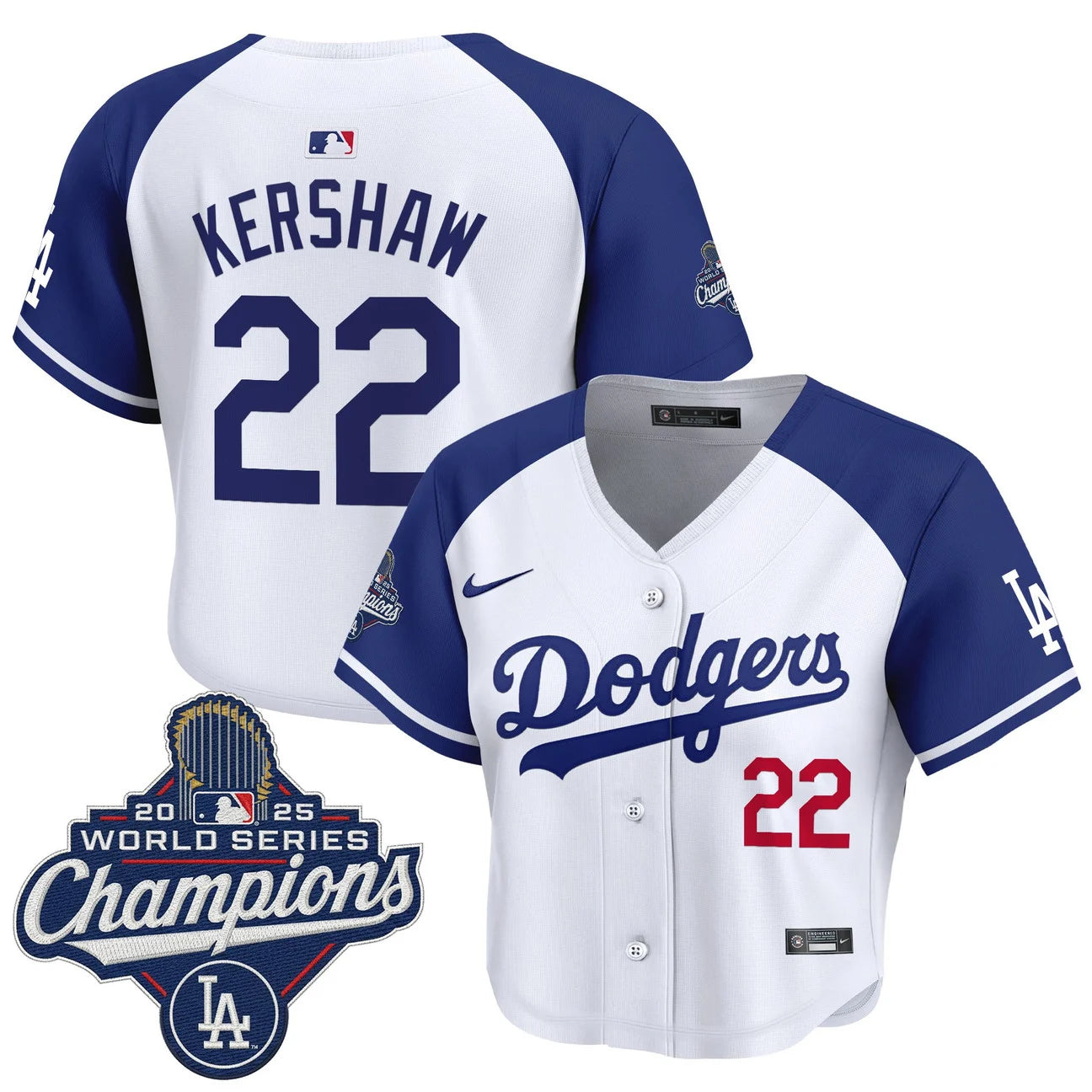 Women's Dodgers 2025 World Series Champions Crop Top Baseball Jersey - All Stitched