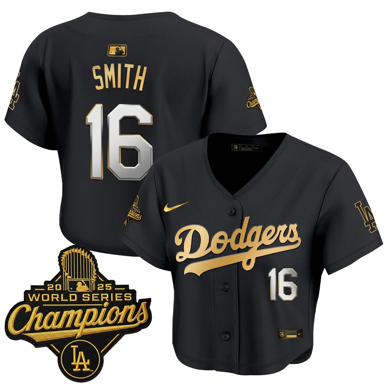 Women's Dodgers 2025 World Series Champions Crop Top Baseball Jersey - All Stitched