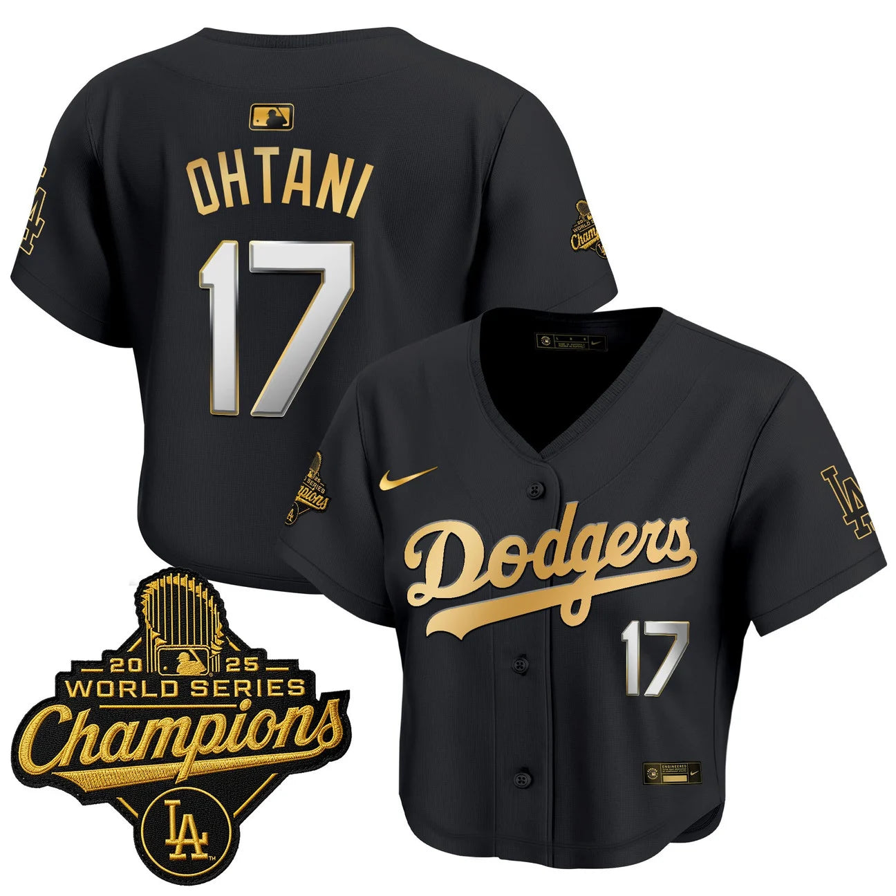 Women's Dodgers 2025 World Series Champions Crop Top Baseball Jersey - All Stitched
