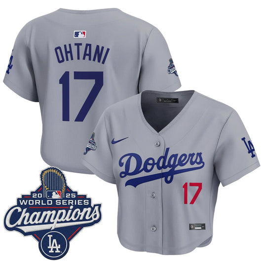Women's Dodgers 2025 World Series Champions Crop Top Baseball Jersey