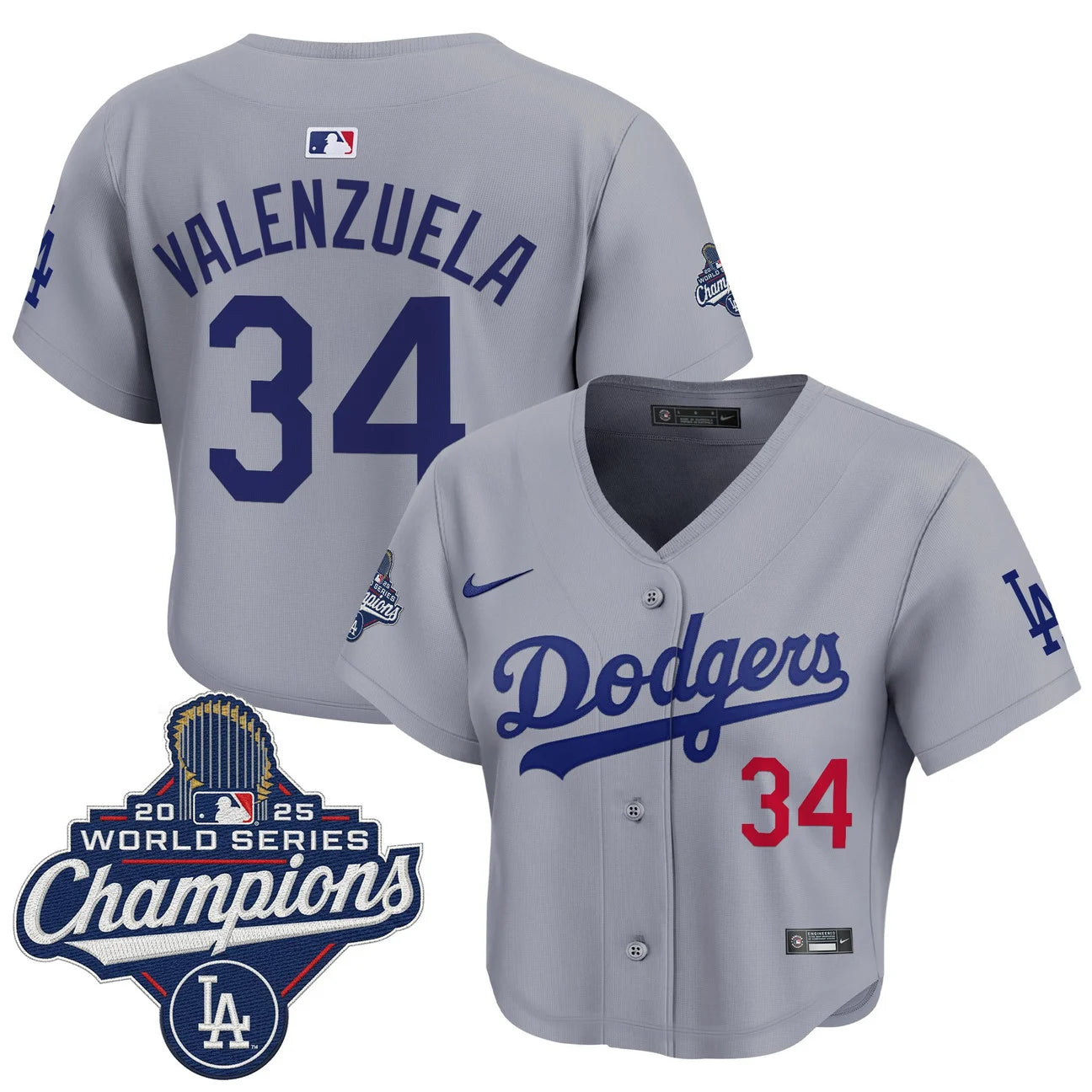 Dodgers 2025 World Series Champions Crop Top Baseball Jersey