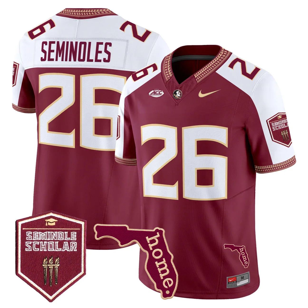Men's Florida State Seminoles 2026 Seminole Scholar Patch Vapor Limited Jersey - All Stitched
