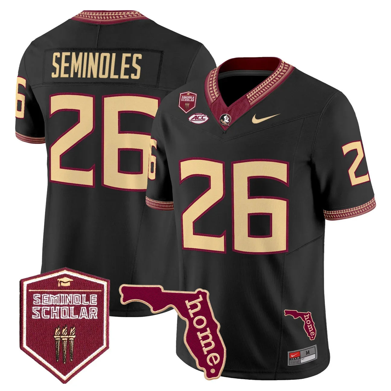 Men's Florida State Seminoles 2026 Seminole Scholar Patch Vapor Limited Jersey - All Stitched