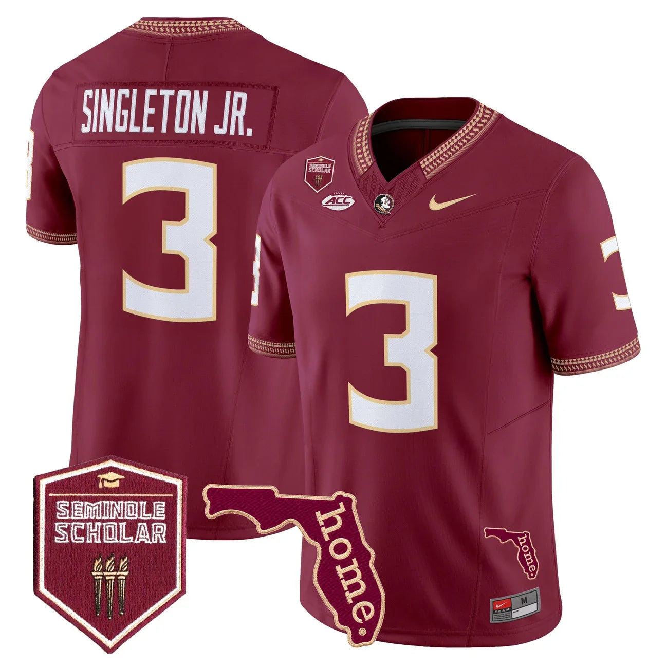 Men's Florida State Seminoles 2026 Seminole Scholar Patch Vapor Limited Jersey - All Stitched