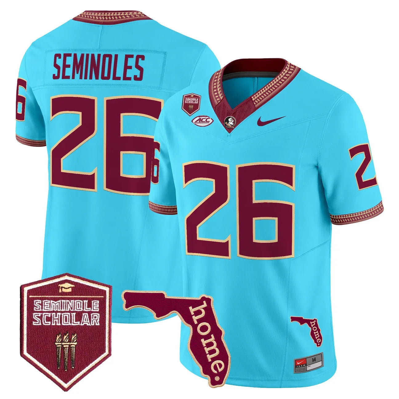 Men's Florida State Seminoles 2026 Seminole Scholar Patch Vapor Limited Jersey - All Stitched