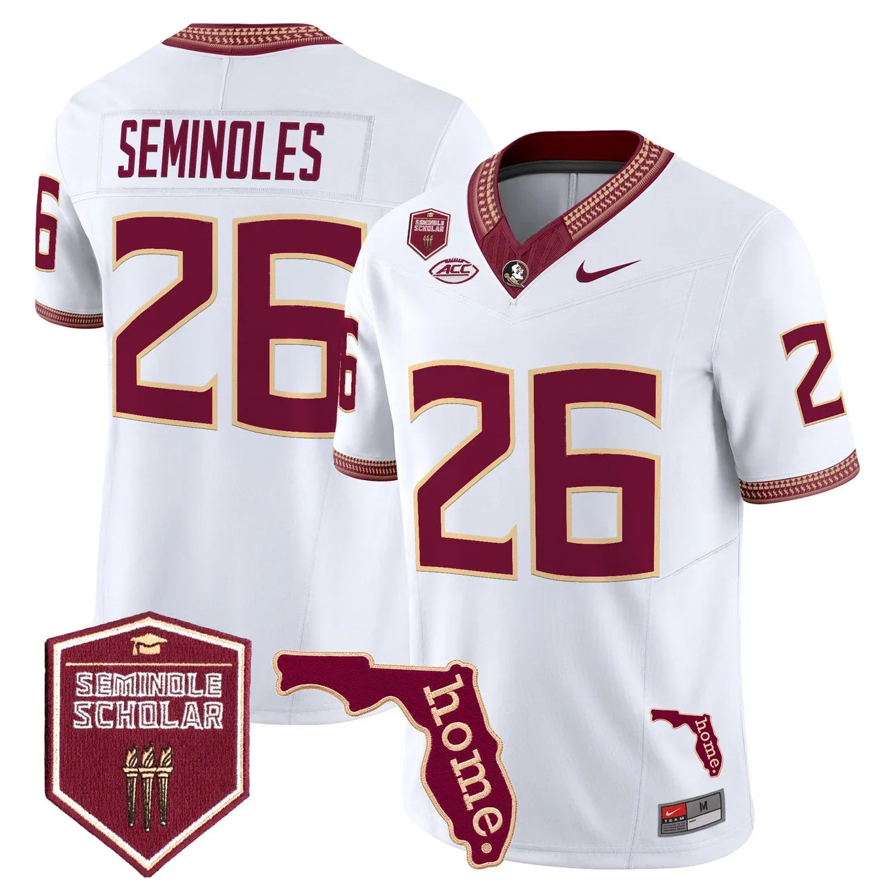 Men's Florida State Seminoles 2026 Seminole Scholar Patch Vapor Limited Jersey - All Stitched