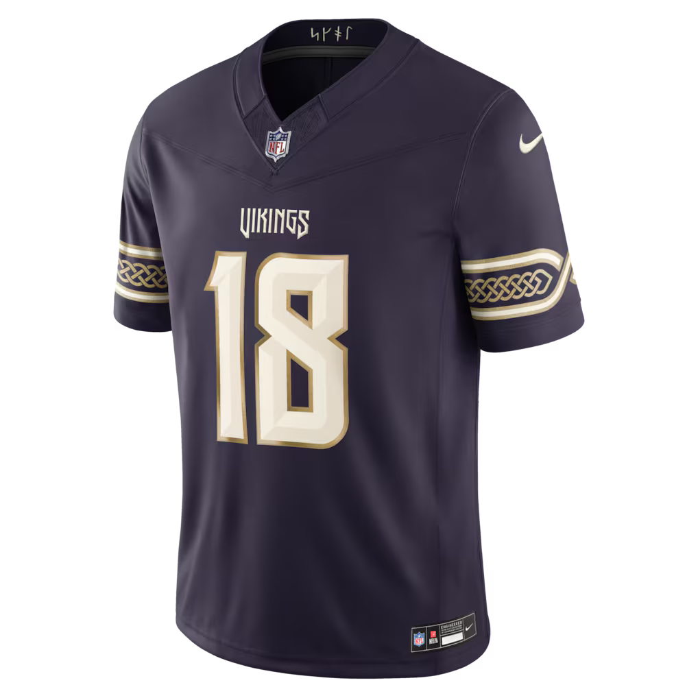 Front view of Justin Jefferson Minnesota Vikings 2026 Rivalries Jersey