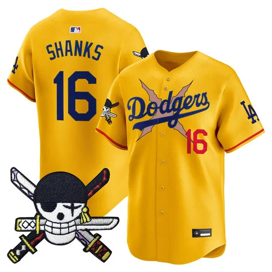 Men's Los Angeles Dodgers x One Piece Zoro Patch Vapor Premier Limited Jersey - Stitched