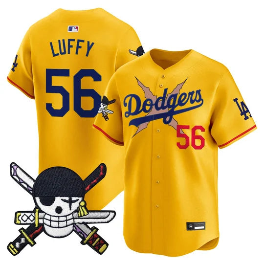 Men's Los Angeles Dodgers x One Piece Zoro Patch Vapor Premier Limited Jersey - Stitched