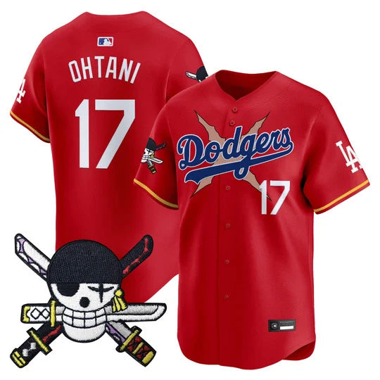 Men's Los Angeles Dodgers x One Piece Zoro Patch Vapor Premier Limited Jersey - Stitched