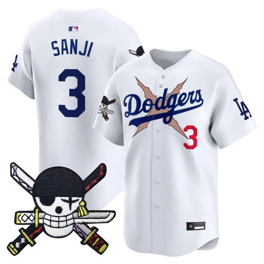 Men's Los Angeles Dodgers x One Piece Zoro Patch Vapor Premier Limited Jersey - Stitched