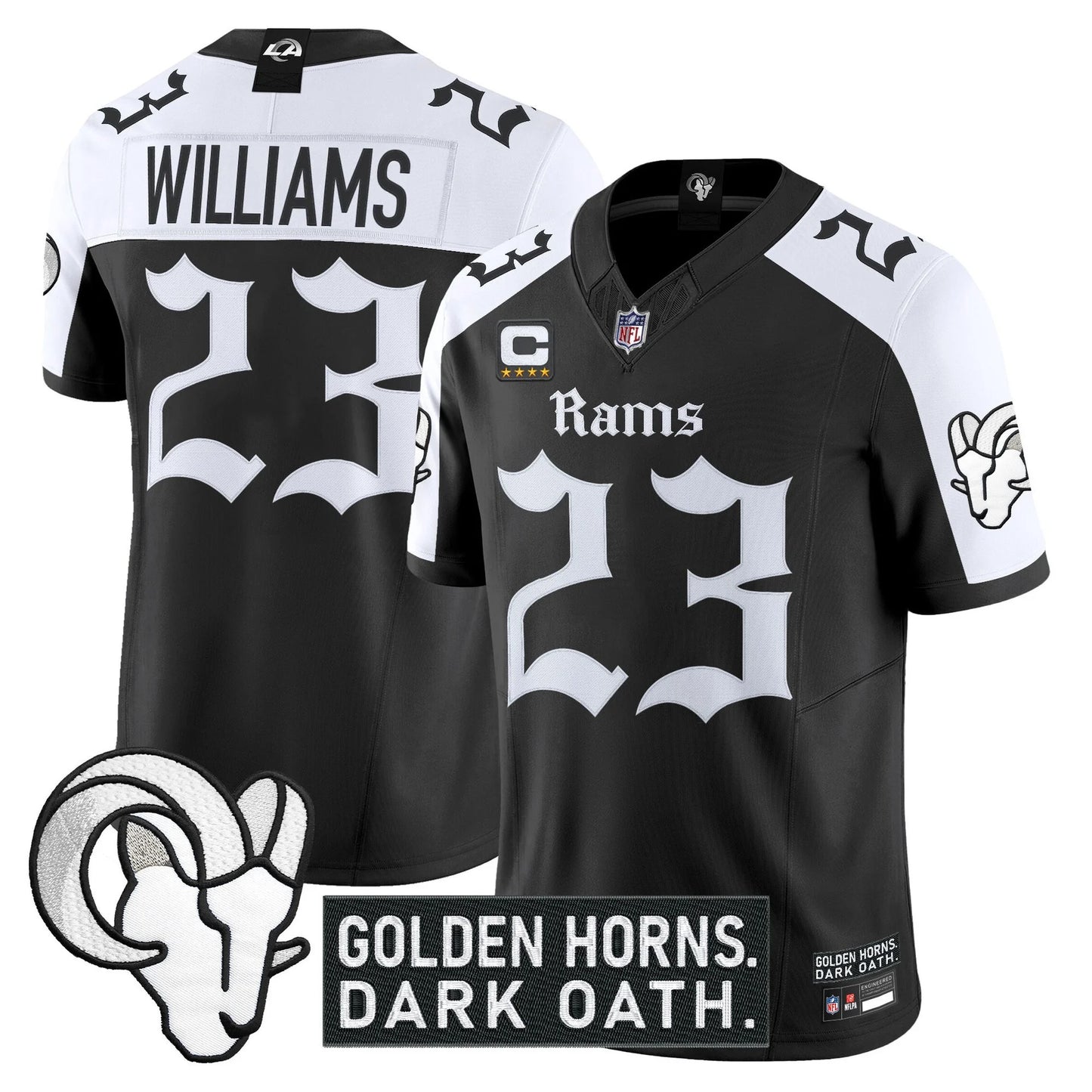 Men's Los Angeles Rams 'Gothic Horns Reforged Edition' Vapor Limited Jersey - All Stitched