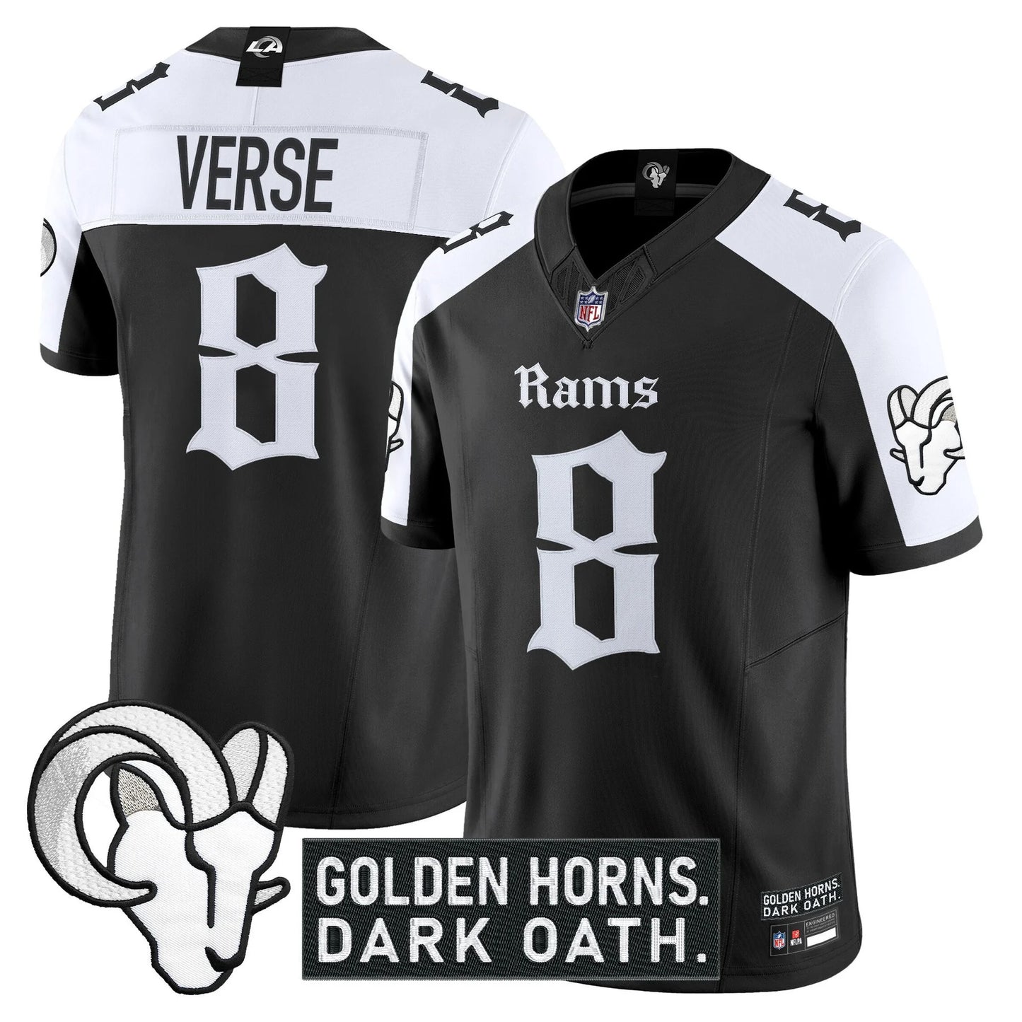 Men's Los Angeles Rams 'Gothic Horns Reforged Edition' Vapor Limited Jersey - All Stitched