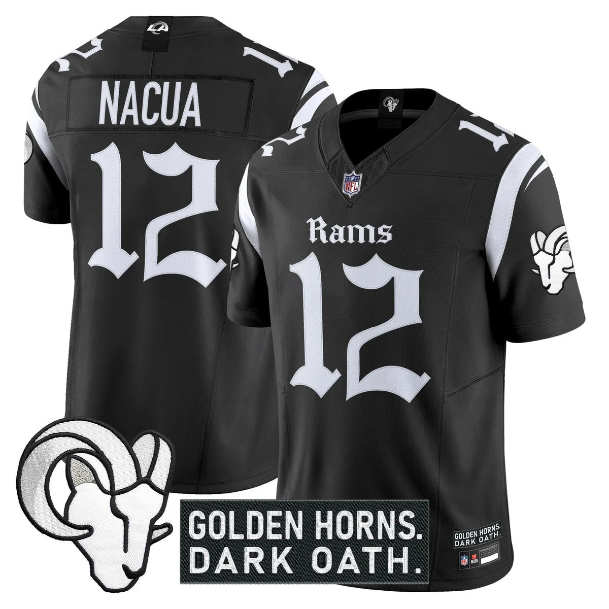 Men's Los Angeles Rams 'Gothic Horns Reforged Edition' Vapor Limited Jersey in black